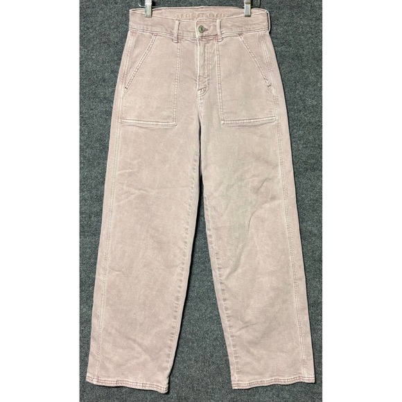 American Eagle Pants - American Eagle Skater Jeans Women Size 2 High Rise Wide Leg Mauve